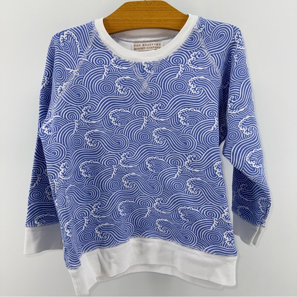 The Beaufort Bonnet Company Blue Wave Crewneck with White Trim